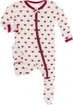 KicKee Stuffed with Hearts Footie with Zipper, One Piece Boy or Lady Child C... - Image 2