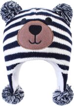 LANGZHEN Toddler Youngsters Toddler Winter Hat,Earflap Knit Heat Cap Fleece L... - Image 2