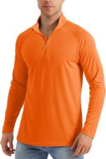 MAGCOMSEN Males's Lengthy Sleeve Solar Shirts UPF 50+ Tees 1/4 Zip Up Fishing... - Image 2