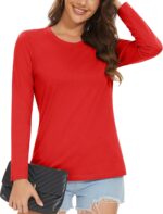 MAGCOMSEN Girls's Lengthy-Sleeve Crew-Neck Cotton T-Shirt Basic-Match Shi... - Image 2