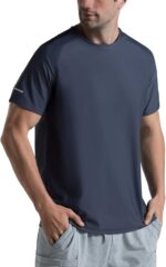 Males's Cooling Ice Silk Working Shirts Fast Dry Brief Sleeve Athletic ... - Image 2