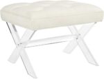 Modway Swift Acrylic X-Base Entryway Fashionable Bench With Tufted Cloth U... - Image 2
