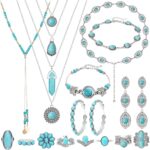 NEWITIN 20 Items Silver Bohemian Jewellery Set for Girls Trend Costum... - Image 2