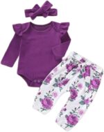 New child Child Woman Garments, Toddler Woman Outfits Lengthy Sleeve Ruffle Romp... - Image 2