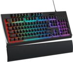 OMOTON Gaming Keyboard with Magnetic Wrist Relaxation, Low Profile and Slien... - Image 2