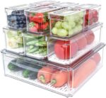 Pomeat 10 Pack Fridge Organizer, Stackable Fridge Bins with Lids... - Image 2