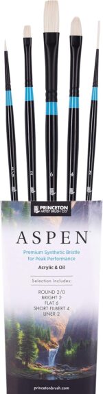 Princeton Aspen 6500 Sequence 5pc Skilled Paint Brushes for Acrylic... - Image 2