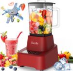 Crimson Smoothie Blender, Facelle Countertop Blender for Kitchen, 55 oz Gl... - Image 2