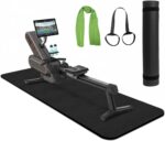 Rowing Machine Mat 96" x 28" With Sports activities Towel and Strap,Treadmill Mat... - Image 2