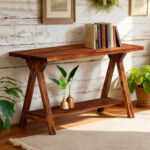 Rustic Strong Wooden Entryway Bench, Farmhouse Bench for Entryway, Small ... - Image 2