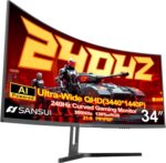 SANSUI 34 Inch 240Hz Curved Ultrawide UWQHD 3440x1440 Gaming Monitor, ... - Image 2