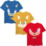 SEGA Boys Sonic The Hedgehog Boys 3-Pack T-Shirt Bundle, Sonic, Tails,... - Image 2
