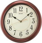 Seiko 13 Inch Numbered Wooden End Wall Clock,Brown - Image 2