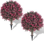 Set of two Synthetic Rose Boxwood Topiary Ball Bush for Outside with Gr... - Image 2
