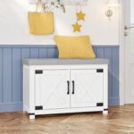 Shoe Storage Bench, 2 Tier Shoe Bench with Padded Seat Cushion & 2 Bar... - Image 2