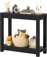 Small Farmhouse Wooden Entryway Desk Slim Console Desk with Storage ... - Image 2
