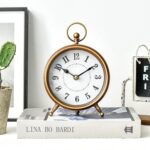 Small Gold Desk and Shelf Desk Clock,Classic Small Desk Clock on Sta... - Image 2