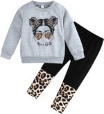 Toddler Lady Garments Determine Graphic Drop Shoulder Prime Pullover Leopard... - Image 2
