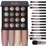 UCANBE Baked Eyeshadow Palette with 15PCS Brushes Make-up Set, 16 Coloration... - Image 2