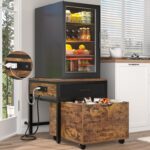 Unikito Mini Fridge Stand with Drawer Storage and Sockets, Heavy Obligation ... - Image 2