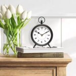 Classic Black Desk Clock on Stand, Ornamental Desk and Shelf Clock，De... - Image 2