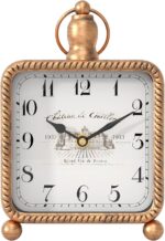 Classic Gold Desk Clock on Stand, Desk and Shelf Decor Clock, French ... - Image 2