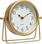 Classic Golden Desk Clock - Elegant Battery Operated Workplace, Residing R... - Image 2