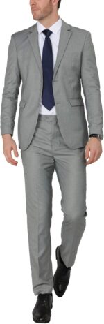 WEEN CHARM Males's Fits Slim Match 2 Piece Two Button Blazer Marriage ceremony Promenade... - Image 2