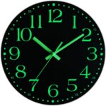 Wall Clock, 12 Inch Battery Operated Glow in Darkish Night time Gentle Wall Clo... - Image 2