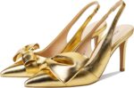 Ladies's Slingback Heels with Bow Pointed Toe Pumps with Elasticated St... - Image 2