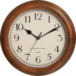 Wood Wall Clock with Retro Design, 11 Inches Spherical Wall Clocks Batte... - Image 2