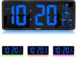 YORTOT 16 Inch LED Wall Clock with 7 Colour Decor Evening Mild Huge LED C... - Image 2