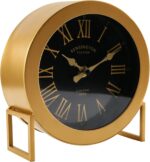 YOUKI Classic Desk Clock, Small Gold Desk Clock, Silent Non-Ticking C... - Image 2