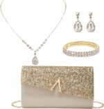 YYW 4 Items Ladies Night Purses Clutch Purse Bag with Rhinestone C... - Image 2