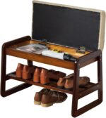 latifolia Strong Wooden Bench, Entryway Shoe Bench with Cushion, Flip-Ope... - Image 2