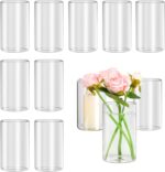 12pcs Glass Cylinder Vases for Centerpieces, Floating Glass Candle Hol... - Image 2