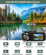 4K Video Digicam Camcorder 64MP Vlogging Digicam for YouTube 3.0" Contact ... - Image 3