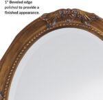 Howard Elliott Queen Ann Oval Vintage Gold Leaf Wall Mirror, Oval Beve... - Image 4