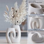 Ceramic Vase Set of two by DecoVlog, White Hole Dwelling Room Decor Vase... - Image 4