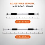 Pull Up Bar for Doorway 23.6in Adjustable Door Mounted Heavy Obligation Stee... - Image 3