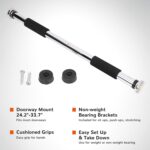 Pull Up Bar for Doorway 23.6in Adjustable Door Mounted Heavy Obligation Stee... - Image 5