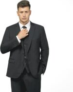 Males's Slim Match 3 Piece Go well with Set, Two Button Stable Blazer Jacket with M... - Image 6