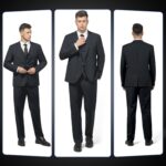 Males's Slim Match 3 Piece Go well with Set, Two Button Stable Blazer Jacket with M... - Image 7