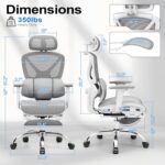 Ergonomic Mesh Workplace Chair, Residence Desk Chair Cozy with Adjustable Lum... - Image 3
