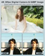 FLATIC Digital Digital camera, 4K 64MP Cameras for Images with 64GB Card,... - Image 3