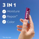 NIVEA Blackberry Lip Care, Tinted Lip Balm with Shea Butter, Nourishin... - Image 3