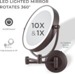 Zadro 11" LED Wall Mounted Make-up Mirror 10X/1X Shaving Mirror Cordles... - Image 4