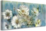 Ardemy Floral Canvas Wall Artwork for Dwelling Room Giant Magnolia White Flo... - Image 3