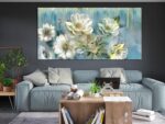 Ardemy Floral Canvas Wall Artwork for Dwelling Room Giant Magnolia White Flo... - Image 4