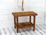 AquaTeak The Unique 24" Spa Teak Bathe Bench with Shelf - Image 3
